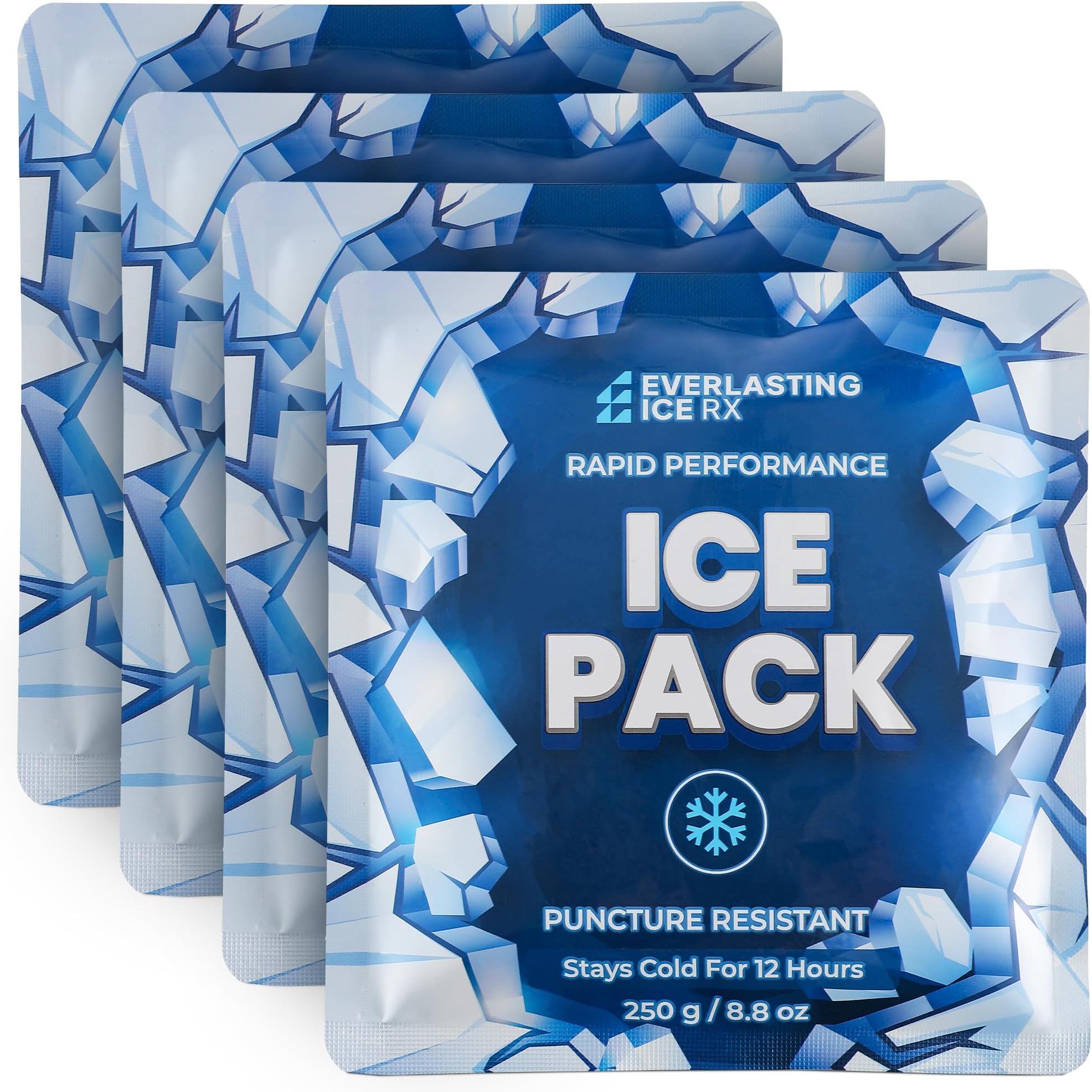 - Rapid Performance Reusable Ice Packs for Lunch Boxes, Lunch Bags or Coolers | 4 Pack | Cold for Up to 12 Hours | Ice Packs for Cooler, Long Lasting for Camping, Beach, & School