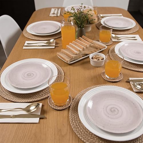 Miniatura 7 de Eco Crave Juego de 6 manteles individuales redondos tejidos de yute, naturales de 13 pulgadas, estilo bohemio, casa de campo, rústico, tejido a