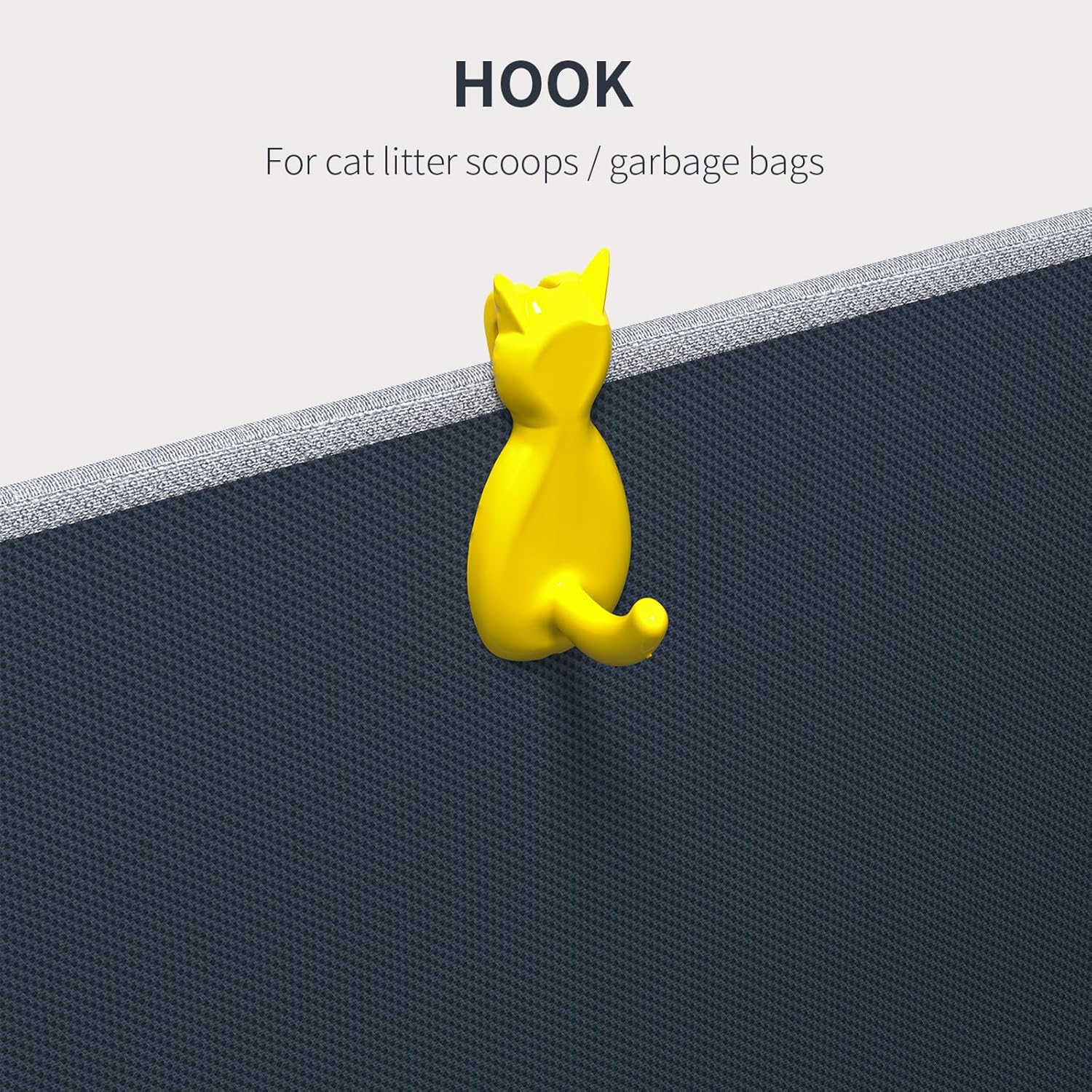 Aokeyee Cat Litter Box Enclosure Splash Guard, High Side All-Inclusive Waterproof, Gray Foldable Pet Litter Box Shield with 2 Hooks, Anti-Leakage, Dust Control, Easy to Clean