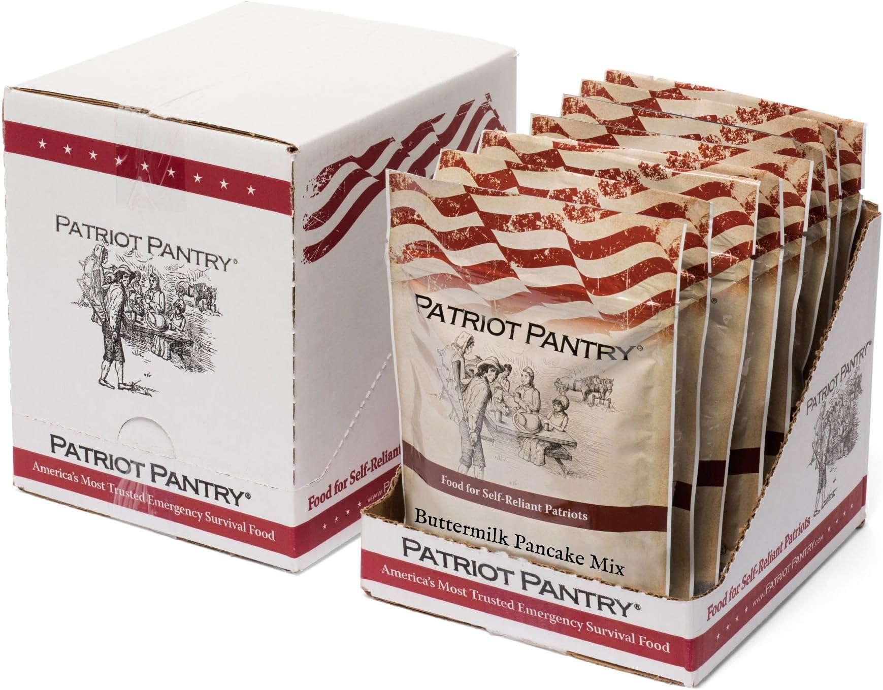 Buttermilk Pancake Mix Case Pack (48 Servings, 8 pk.) Bulk Emergency Food in Convenient Case Packs, Up to 25-Year Shelf Life, Filling