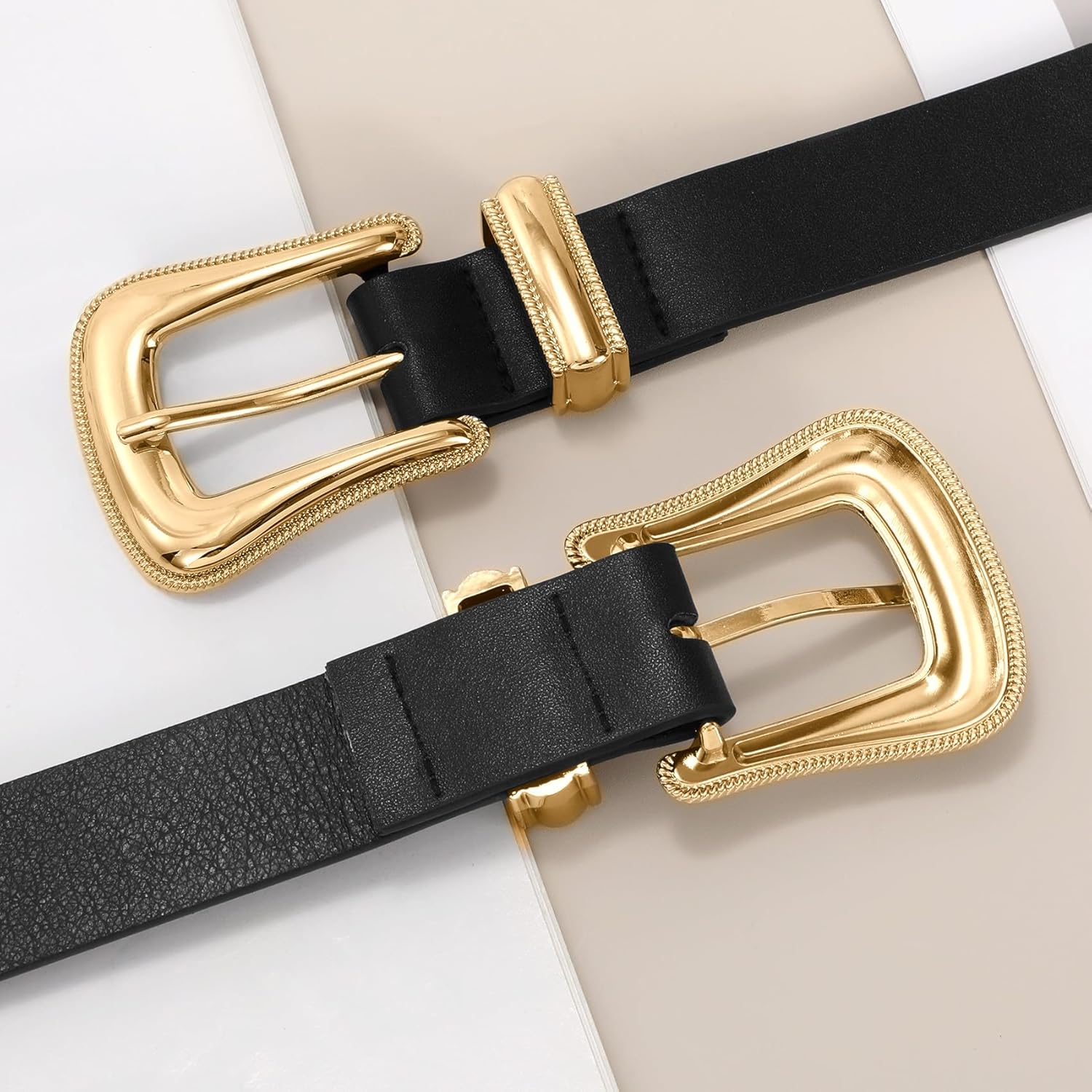 XZQTIVE Women's Leather Belt for Jeans Pants Dresses Fashion Ladies Western Leather Belt Silver Buckle - Image 6