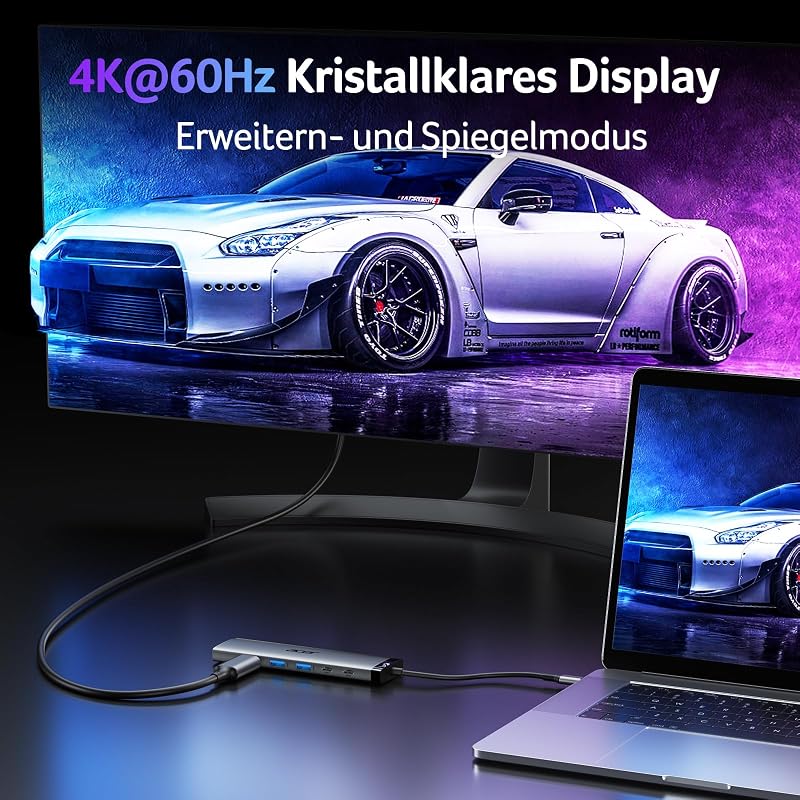 Acer 8 az 1-ben USB-C Hub 10Gbps 4K HDMI Docking Station 100W PD