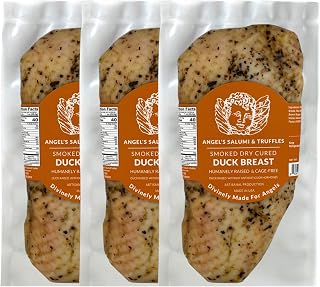Angel's Salumi Smoked Dry-Cured Duck Breast Prosciutto - 10.5-12oz Pack of 3 | Humanely Raised, Antibiotic-Free Gourmet Charcuterie