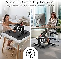 Vista 2 de pooboo Pedal de ejercicio para debajo del escritorio, mini bicicleta estática magnética silenciosa con 16 niveles de resistencia, para ejercitar