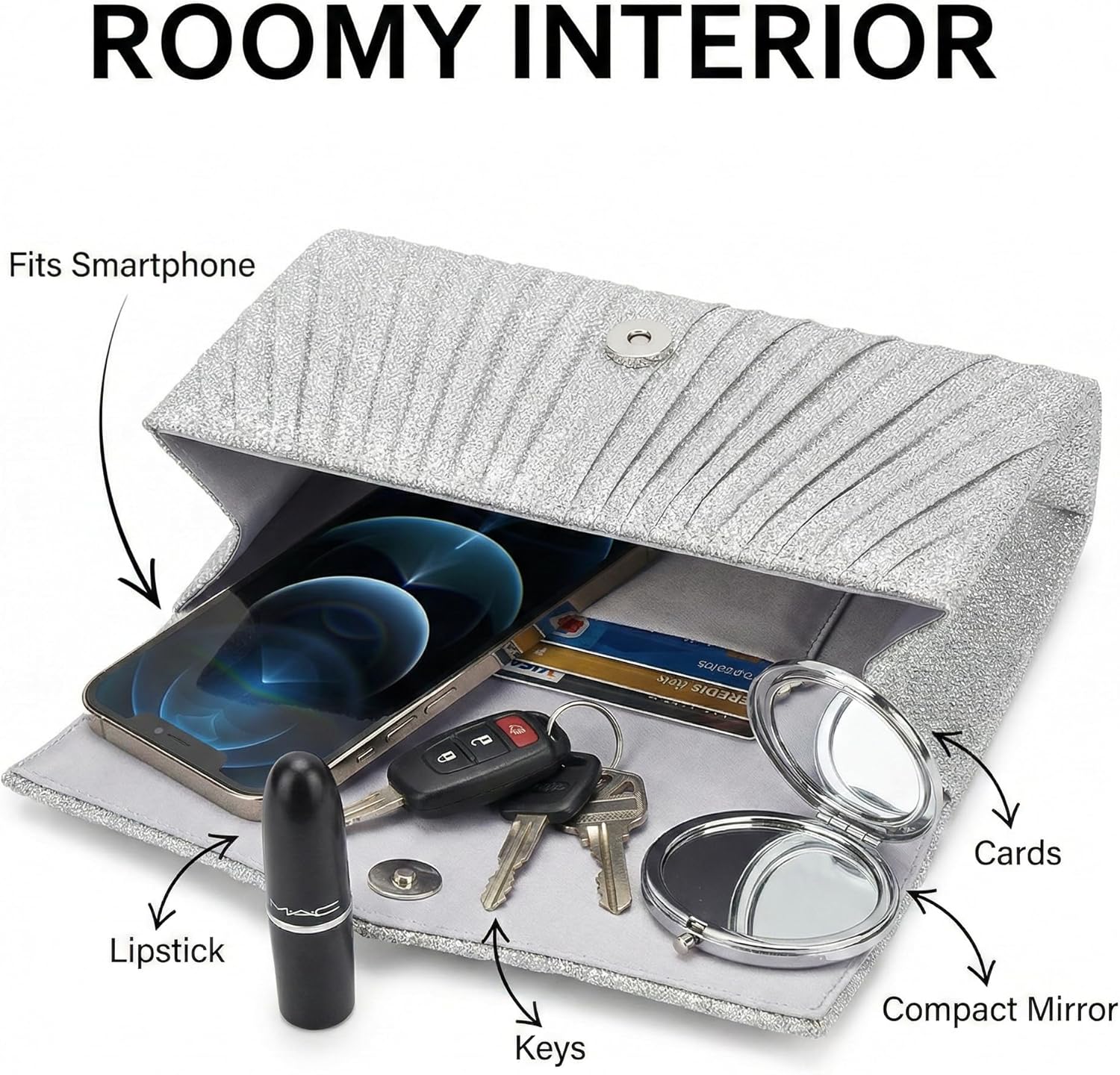 MYHOZEE Evening Clutch Purse for Women Formal Party Clutches Wedding Purses Bow Chain Shoulder Bag for Wedding Cocktail Prom - Image 5