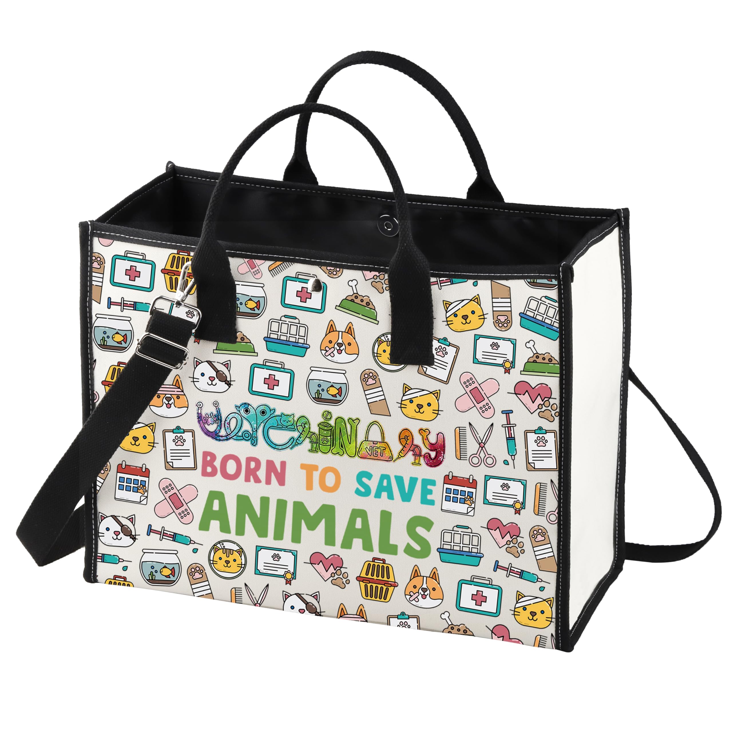 LEVLO Veterinarian Cosmetic Make Up Bag Veterinary Technician Gift Born To Save Animals Makeup Zipper Pouch Bag for Veterinarian Assistant Student Save Animals LT