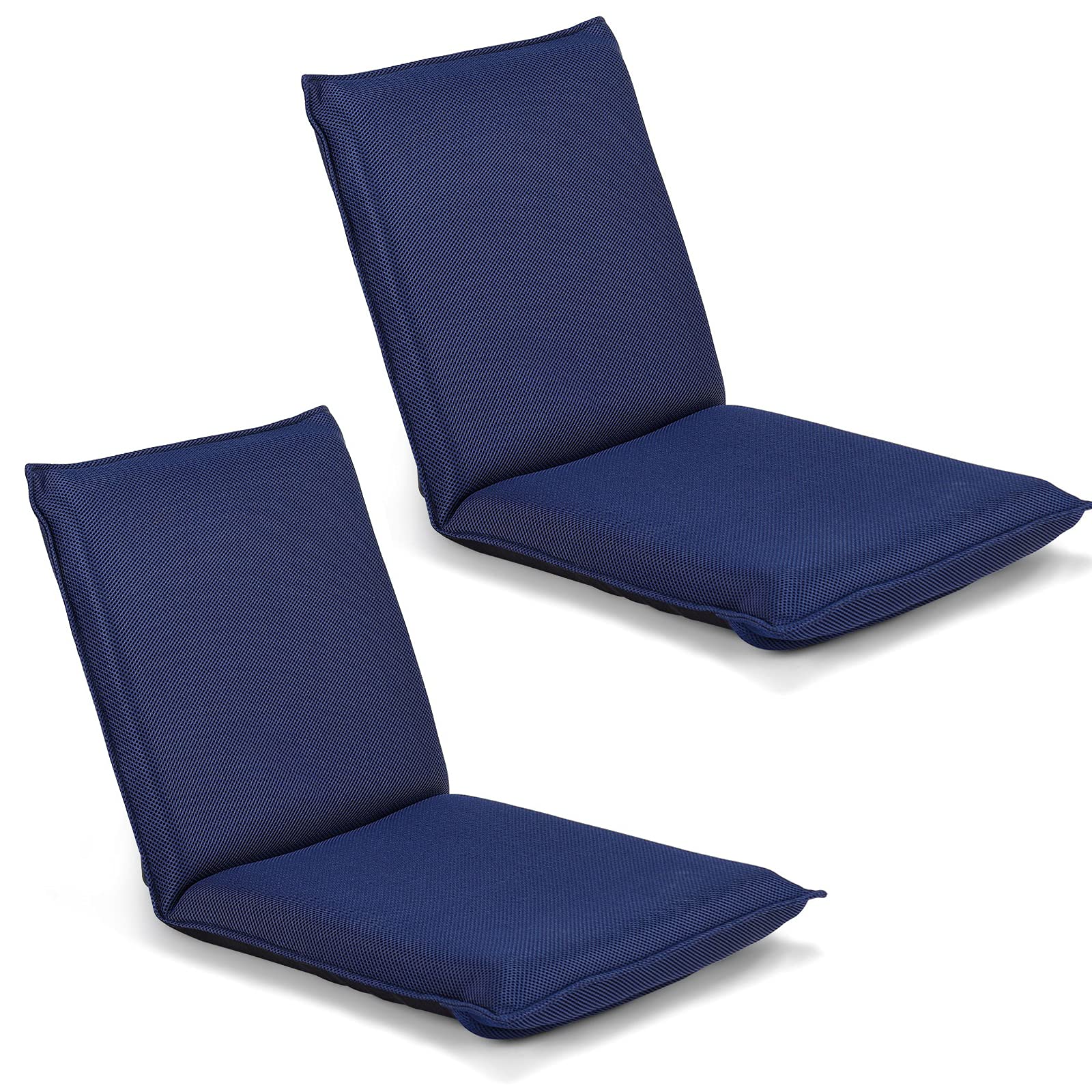 BestComfort Set of 2 Folding Floor Chair 6-Position Adjustable Meditation Chair Video Gaming Chair Reading TV Watching, Portable Floor Seat Lounge