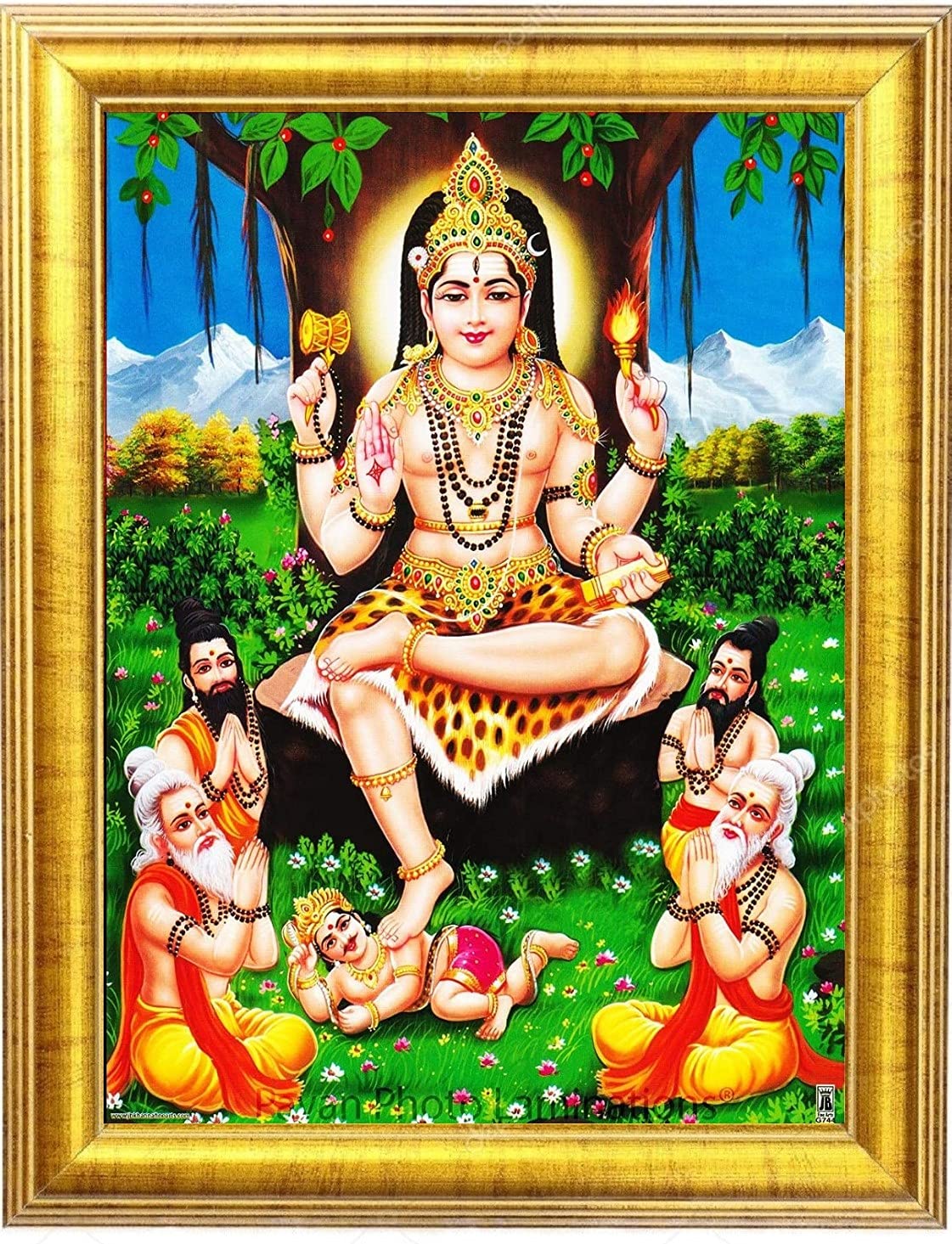 7 Hills Store Dakshinamurthy/Dakshinamoorthy フォトフレーム Sサイズ (16.24cm x 22.32cm)