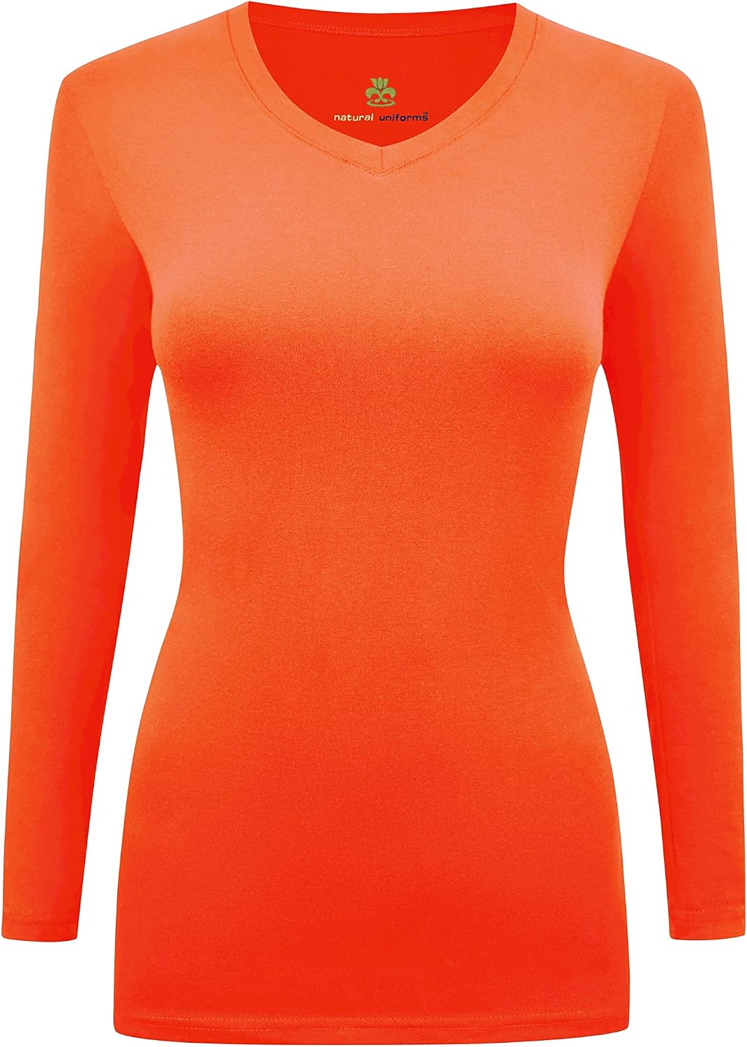 Natural Uniforms Women’s Long Sleeve Underscrub V-Neck T-Shirt – Cotton Blend Layer for Nurses & Medical Professionals