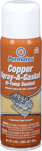Permatex 80697-12PK - Sellador adhesivo de alta temperatura, lata de aerosol neta de 9 onzas (paquete de 12)