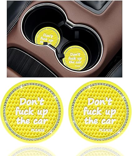 Miniatura 16 de Ziciner - 2 posavasos brillantes para auto, 2.75 pulgadas, antideslizante, inserción automática, tapete de cristal para mujeres y niñas, accesorio