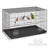 VEVOR 30 Inch Flight Bird Cage, Stackable Bird Cage Parakeet Cage with Slide-Out Tray and Handle, Small Parrots Birdcage for Cockatiels Budgies Conure Macaw Finch Lovebirds Canaries Pigeons