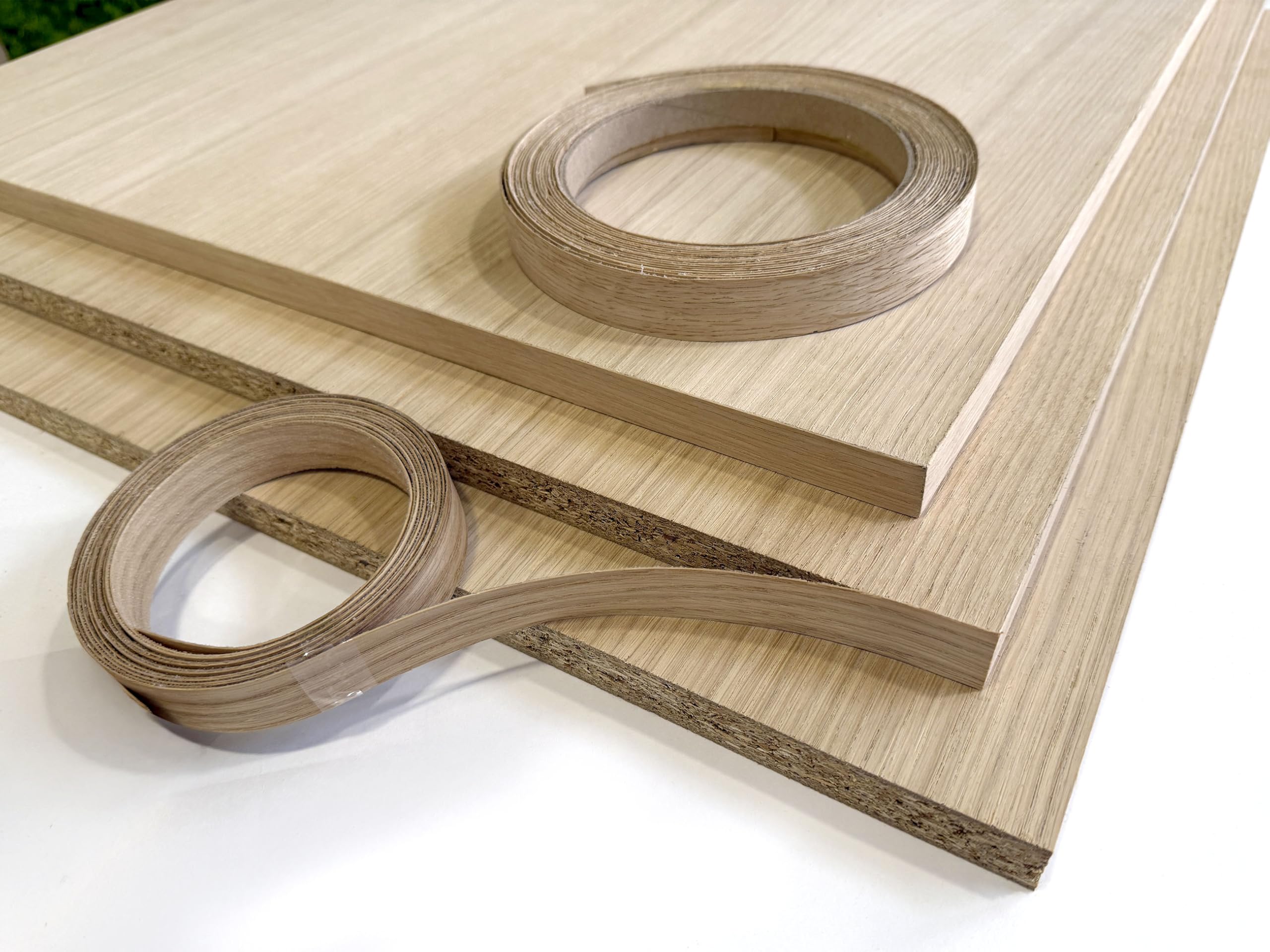 Canto Preencolado - Aplicación con plancha - Elaborado en Madera Natural - Diseño de Roble - 22mm x 20m - Para Tableros y Muebles - Fácil Aplicación - Fabricado en España