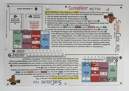 SuperCool Slide Rule Multiherramienta de dimensionamiento de conductos R22 R410