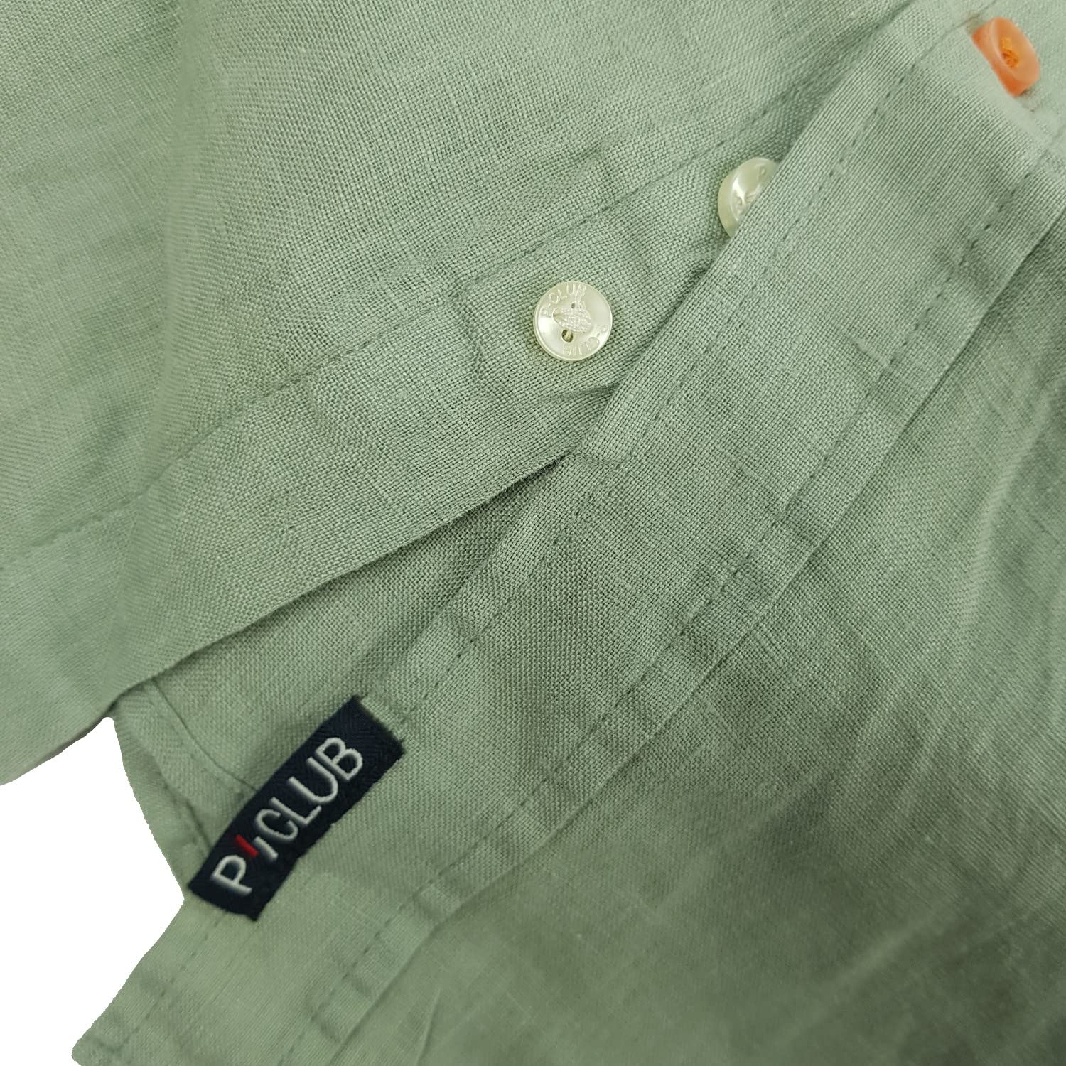 Camisa de hombre de manga larga 100% puro lino Tallas fuertes Button Down color liso 4XL 5XL 6XL, verde salvia, 3XL