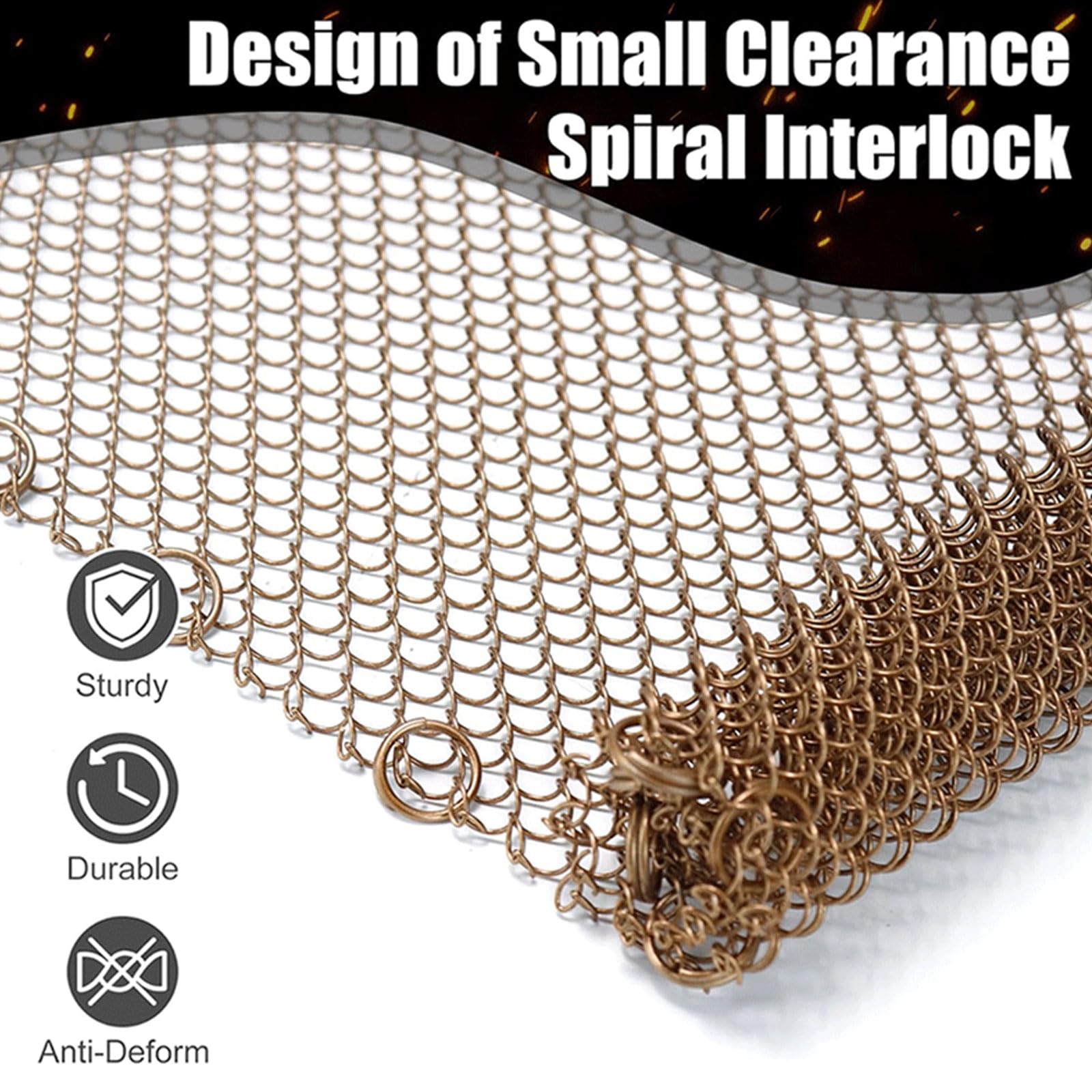 Camini Mesh Screen Tende Guardie Catena Camini Sostituzione Hanging Mesh Tenda Guardie Schermo Catena Per Focolare