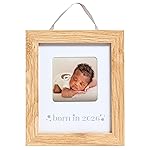 Kate & Milo Born in 2026 Baby Picture Frame - Wooden Nursery Keepsake with 3 x 3 Photo Insert, Gender Neutral Newborn Gift & Baby Announcement Dcor