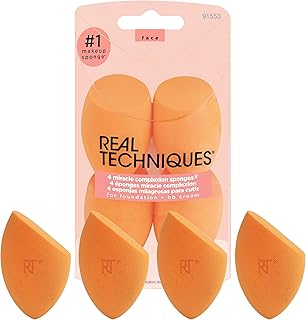 Real Techniques Miracle Complexion Sponge, Makeup Blender for Liquid and Cream Foundation, Full Coverage, Streak-Free Prof...