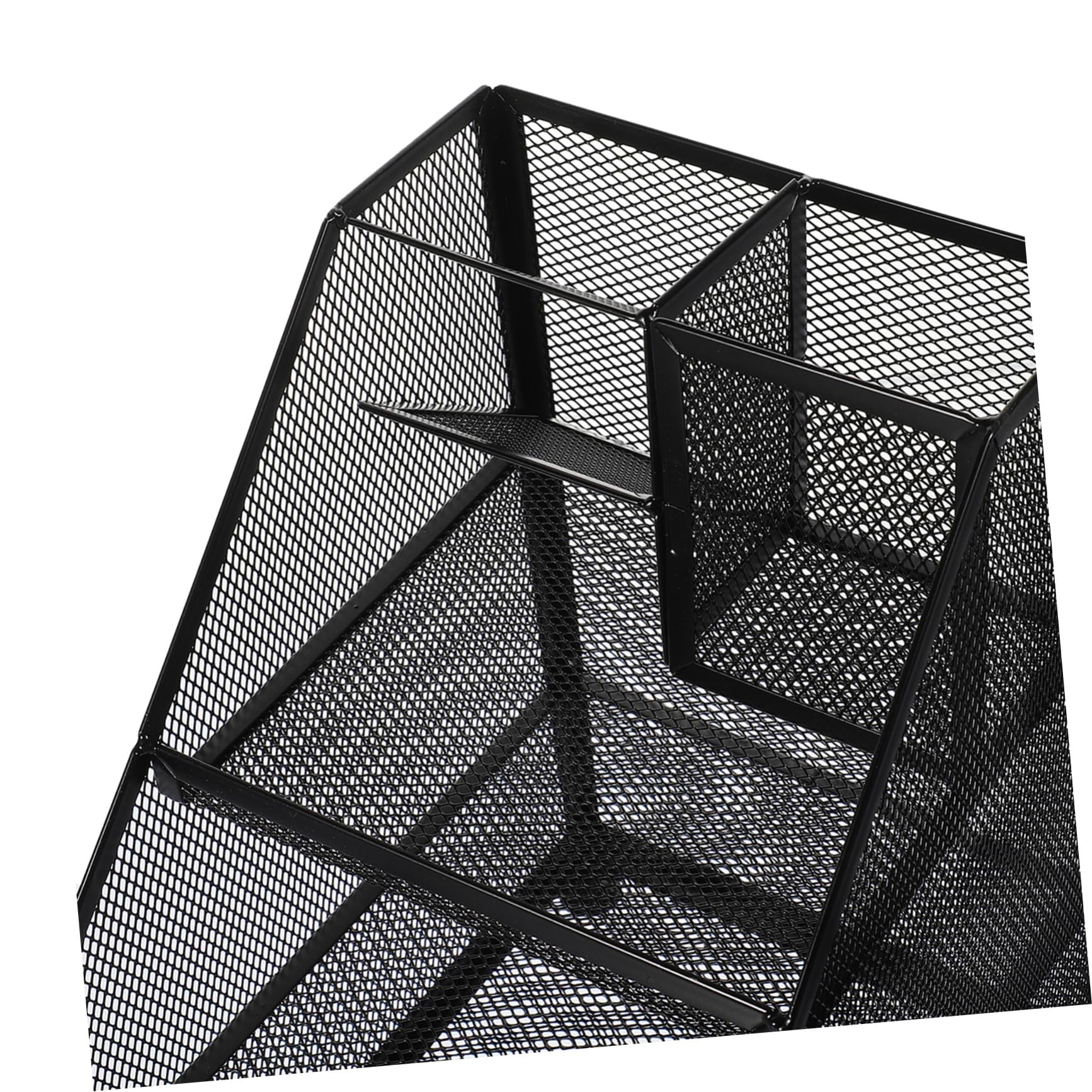 IMIKEYA Organizer da Scrivania in Metallo con Rete Portadocumenti e Porta Penne Laterale Supporto Multi-scomparto Durevole per Ufficio e Casa