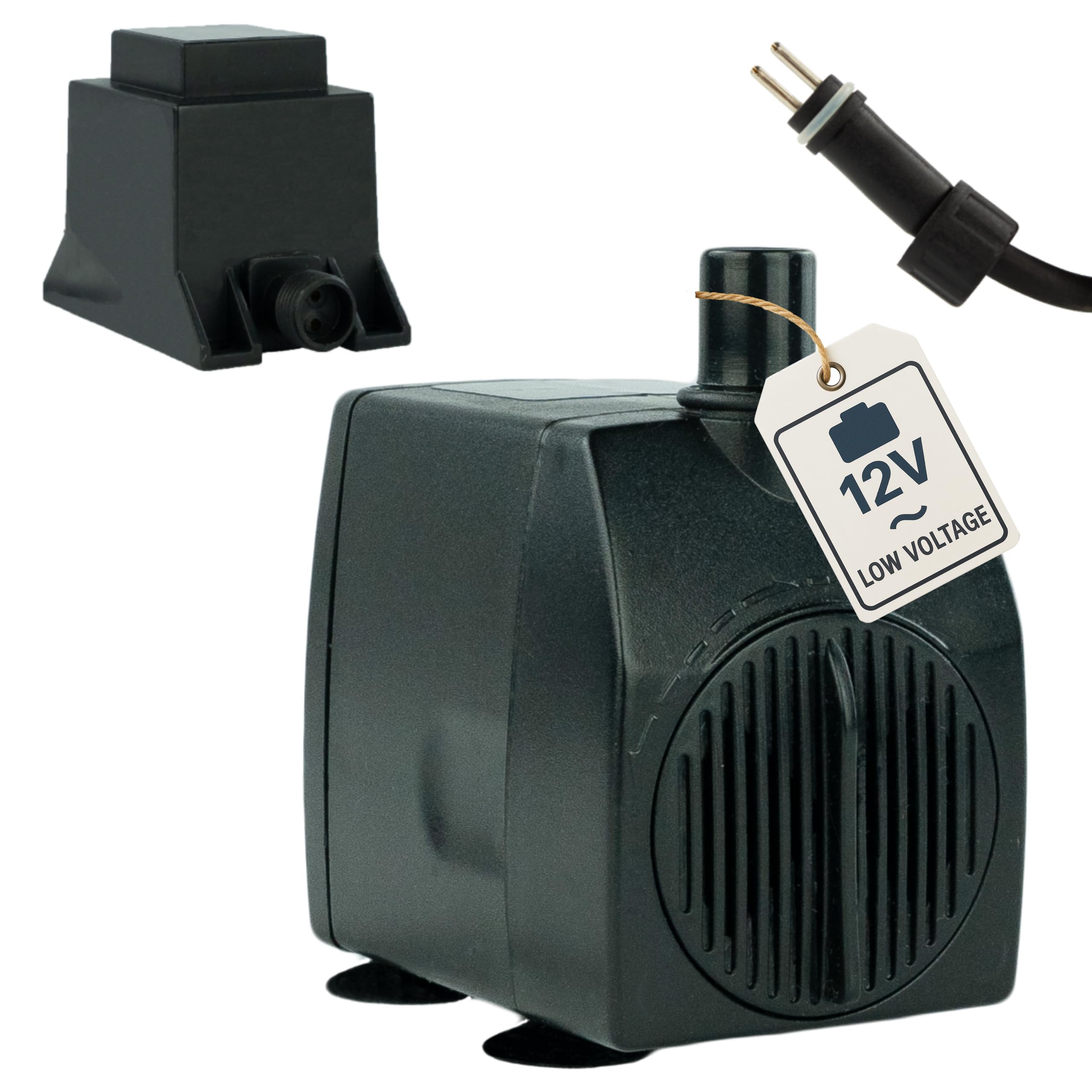 Wasserpumpe 12 V – 950 L/H, 14 Watt, 7m Kabel, 180 cm Förderhöhe, Teichpumpe, Aquariumpumpe, Wasserspielpumpe und Zimmerbrunnen-Pumpe | Brunnenpumpe | Tauchpumpe | Springbrunnen-Pumpe | KEP950L