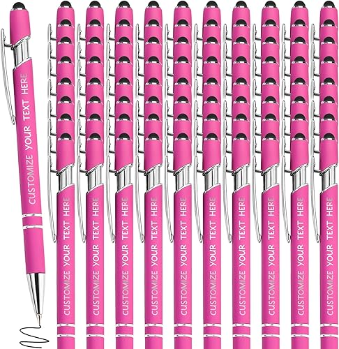 Yananka 96 bolígrafos personalizados con lápiz capacitivo, bolígrafos personalizados con grabado gratis, bolígrafos personalizados con nombre