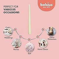 Vista 4 de BOLSIUS 20 Count Unscented 10 Inch Ivory Household Taper Candles - 8 Hours Burning Time - Premium European Quality - Smokeless Dripless Taper Marfil