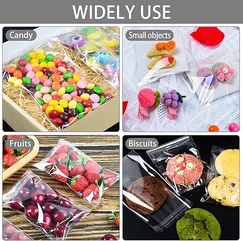 Miniatura 7 de 260 bolsas de celofán transparentes de 5 x 7 pulgadas bolsas de celofán autosellantes bolsas de celofán resellables bolsas de galletas ideales para