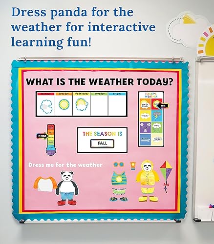 Miniatura 4 de Carson Dellosa Calendario de bolsillo y tablón de anuncios meteorológico para aula y paquete de aprendizaje para niños, juego de aula de reuniones