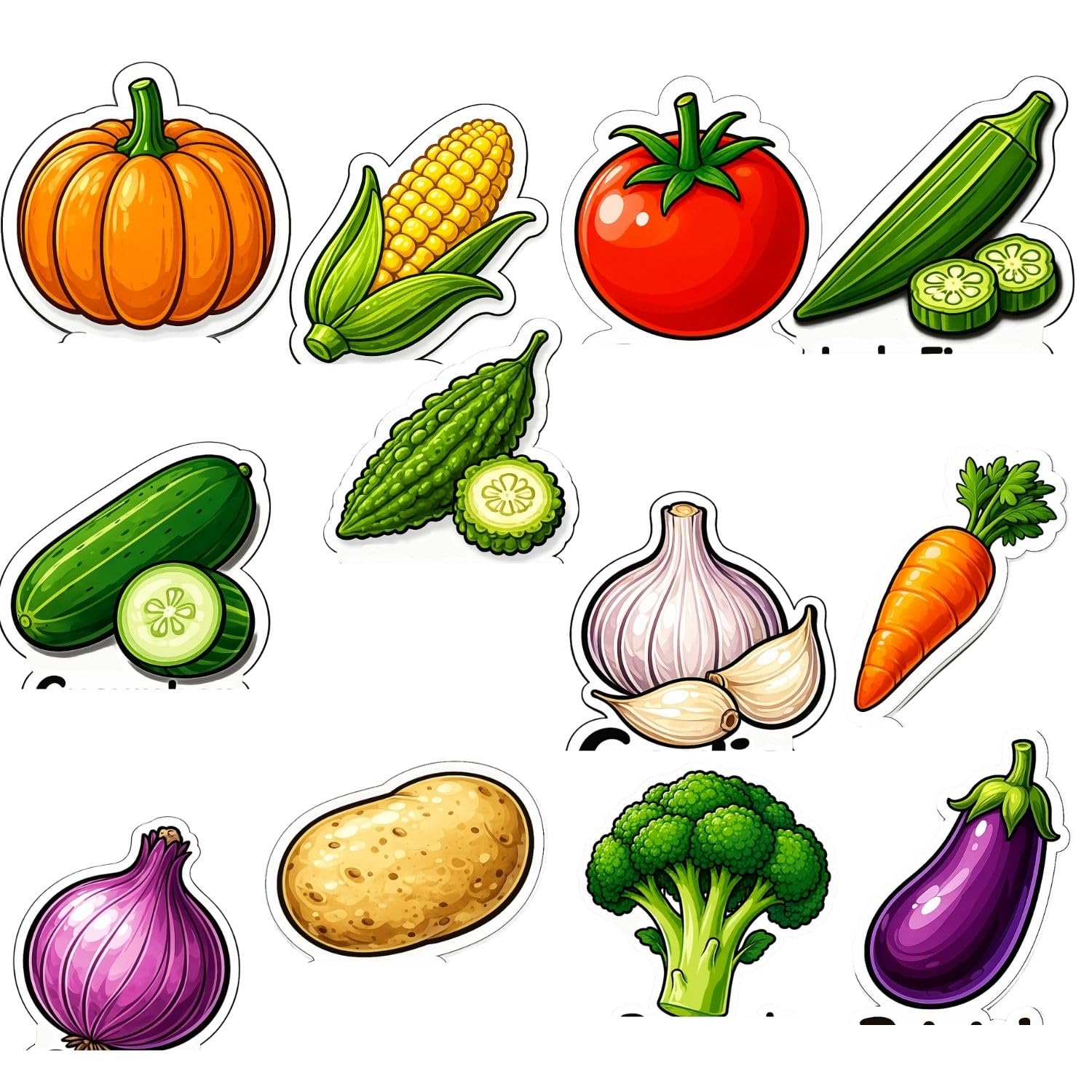Peachy Pages (Vegetable Fridge Magnet Set | 12 Colorful Refrigerator Magnets | Educational Learning Toys for Kids | Kitchen Decor Magnets | Strong Magnetic Stickers for Fridge & Whiteboard)-image-18