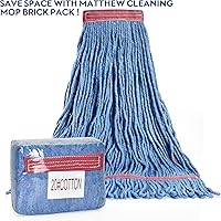 Vista 5 de Matthew Cleaning - Cabezal de trapeador de servicio pesado de 20 oz, repuesto comercial para limpieza general y de pisos, repuesto de cabezal de Azul