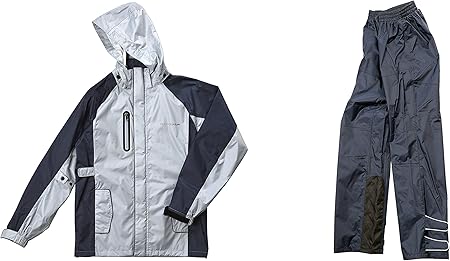 Amazon Hk Rosso レディース レインスーツ 女性用 バイクウエア グレー ネイビー ブルー 灰 青 紺 Sサイズ レインウエア Ror308 レインジャケット スーツ 車 バイク