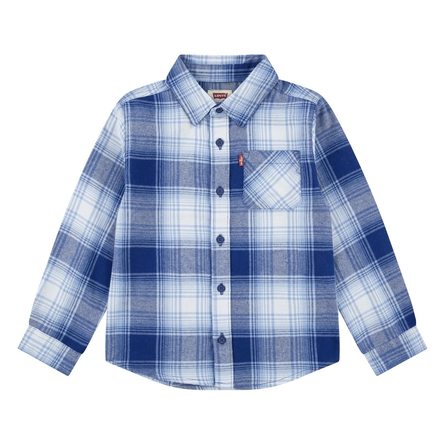 Levi's Kids LVB LS Flannel One Pocket Shirt 9EG893, Camicie Bambino, Sodalite Blue,