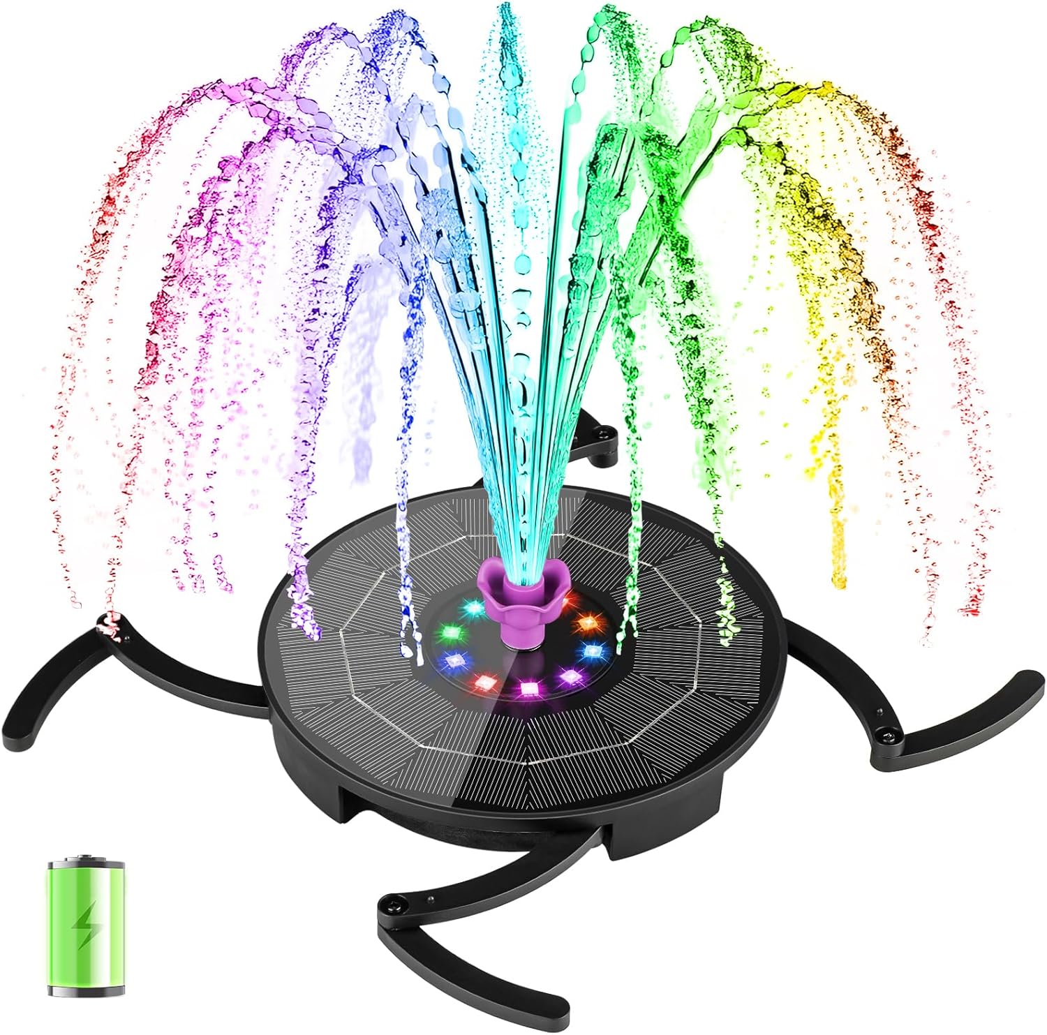 Bomba de Fuente Solar con Batería 2000mAh y 10 Luces LED miniatura 1