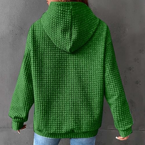 Miniatura 4 de Funny Gnomes Print Waffle Hoodies For Women Fashion Gradient Christmas Pullover Blouse Casual Breathable Gym Tops Sweatshirt For Womens Fashion