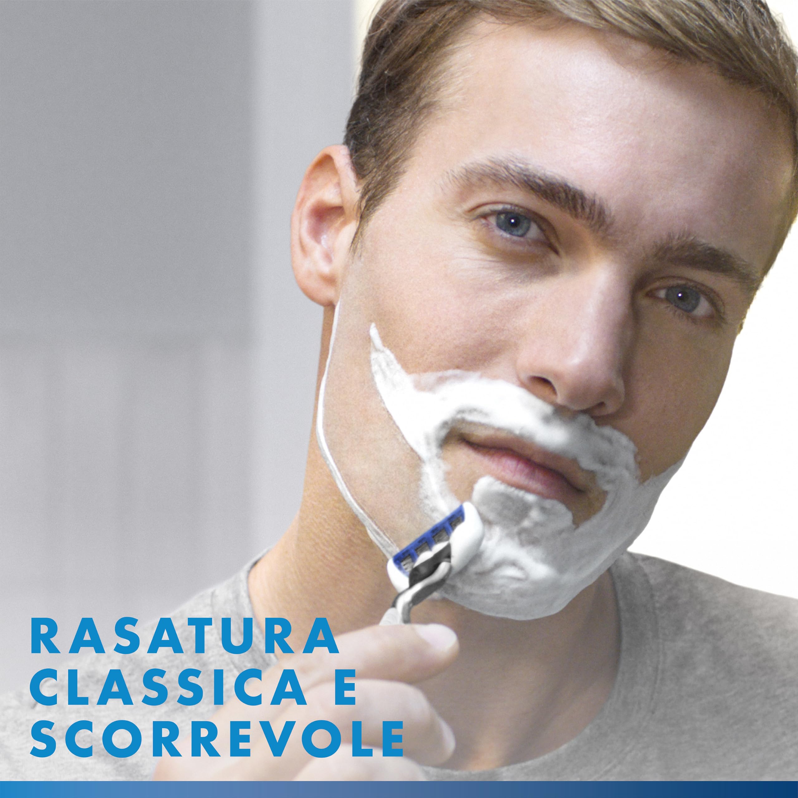 Gillette Maszynka do golenia Mach3 Turbo, 1 uchwyt, 2 wkłady ostrza, z paskiem smarującym do płynnego ślizgania i nową powłoką ostrza zaprojektowaną w celu zmniejszenia nacisku na skórę