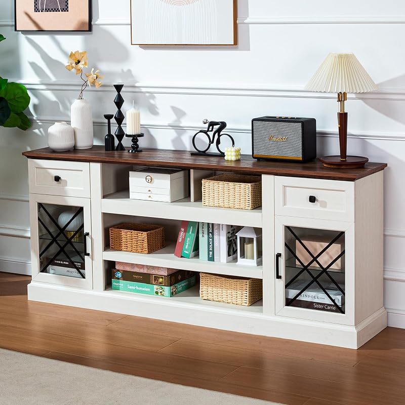 70 Inch TV Stands for Living Room Farmhouse Entrainment Center for bedroom