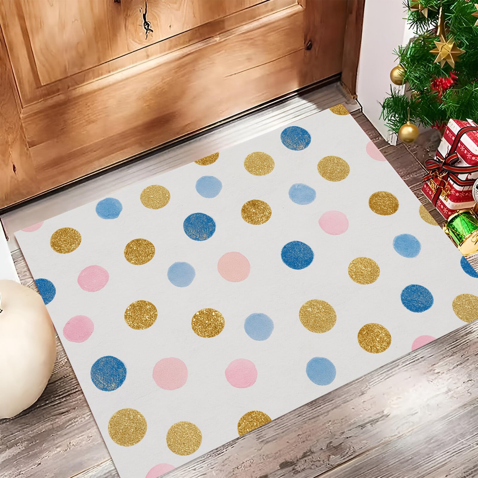 Paillasson Antidérapant 70X100Cm Lavable | Tapis Entrée Bleu Poudre