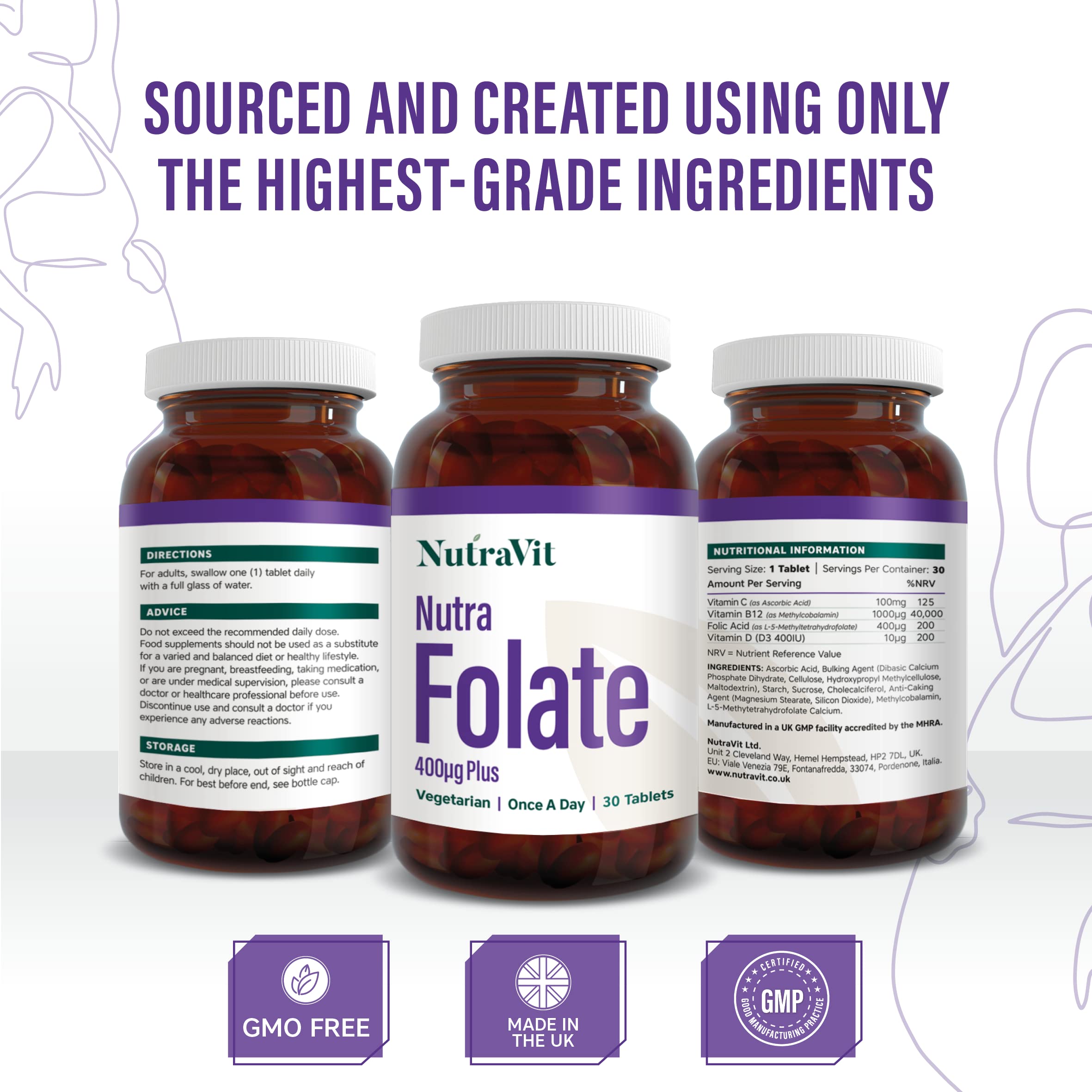 NUTRA FOLATE 400MCG PLUS 30's