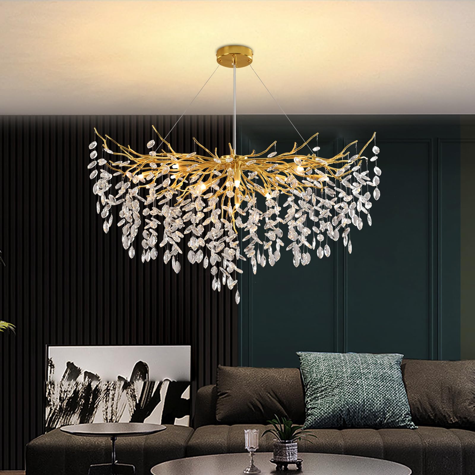 Nowoczesny kryształowy żyrandol, kryształowy żyrandol Raindrop, oprawka G9, lampa wisząca do salonu, jadalni, sypialni, restauracji