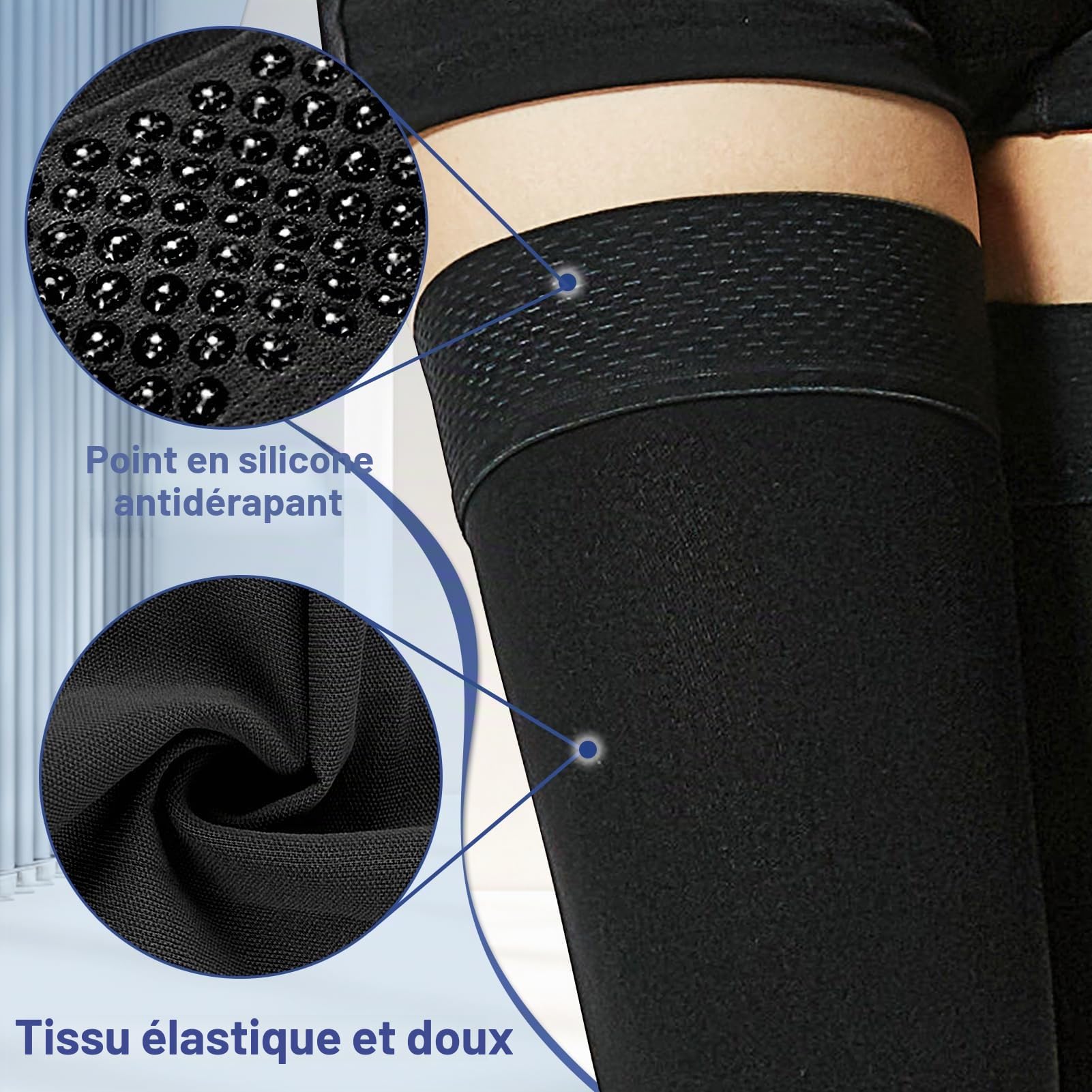 beister Chaussettes de Compression Femme & Homme à bout Fermé Longues, 20-30mmhg Bas de Contention Classe 2 Medicale Soutien Graduel Bas de Compression, Indiqué pour Les varices, l'œdème, Le vol