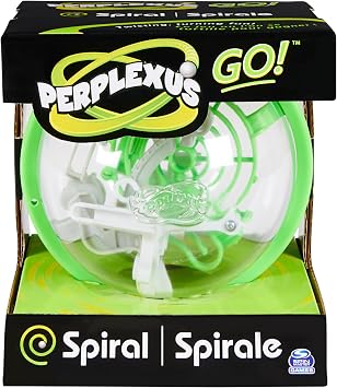 Perplexus GO! Spiral, Compact Challenging Puzzle Maze Skill Game, for Adults and Kids Ages 8 and up Styles Vary