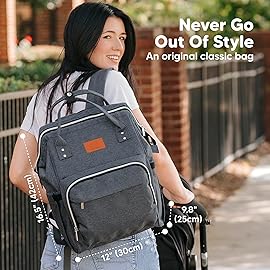 KeaBabies Baby Diaper Bag Backpack - Large Baby Bag for Boys, Girls, Waterproof Multi Function Travel Diaper Backpack with Changing Pad, Durable Travel Essentials for Moms and Dads (Mystic Gray)