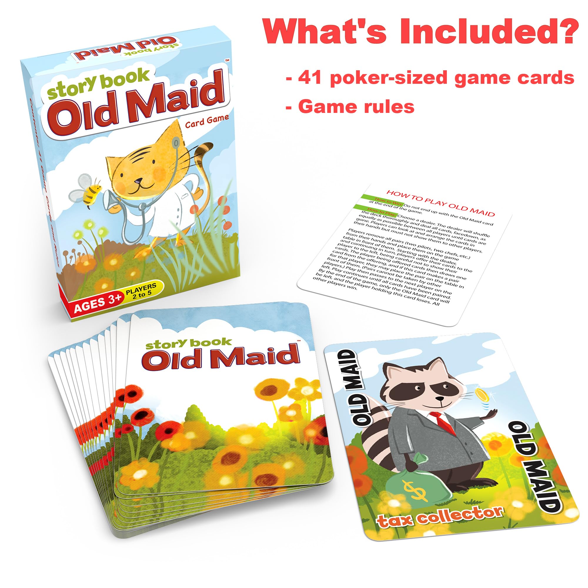 Arizona GameCo Story Book Old Maid, a Family Card Game for Kids Age 3 and Up - No Reading Required to Play - a Super Cute Classic for Families, Classroom, Stocking Stuffer or Gift Idea - Image 5