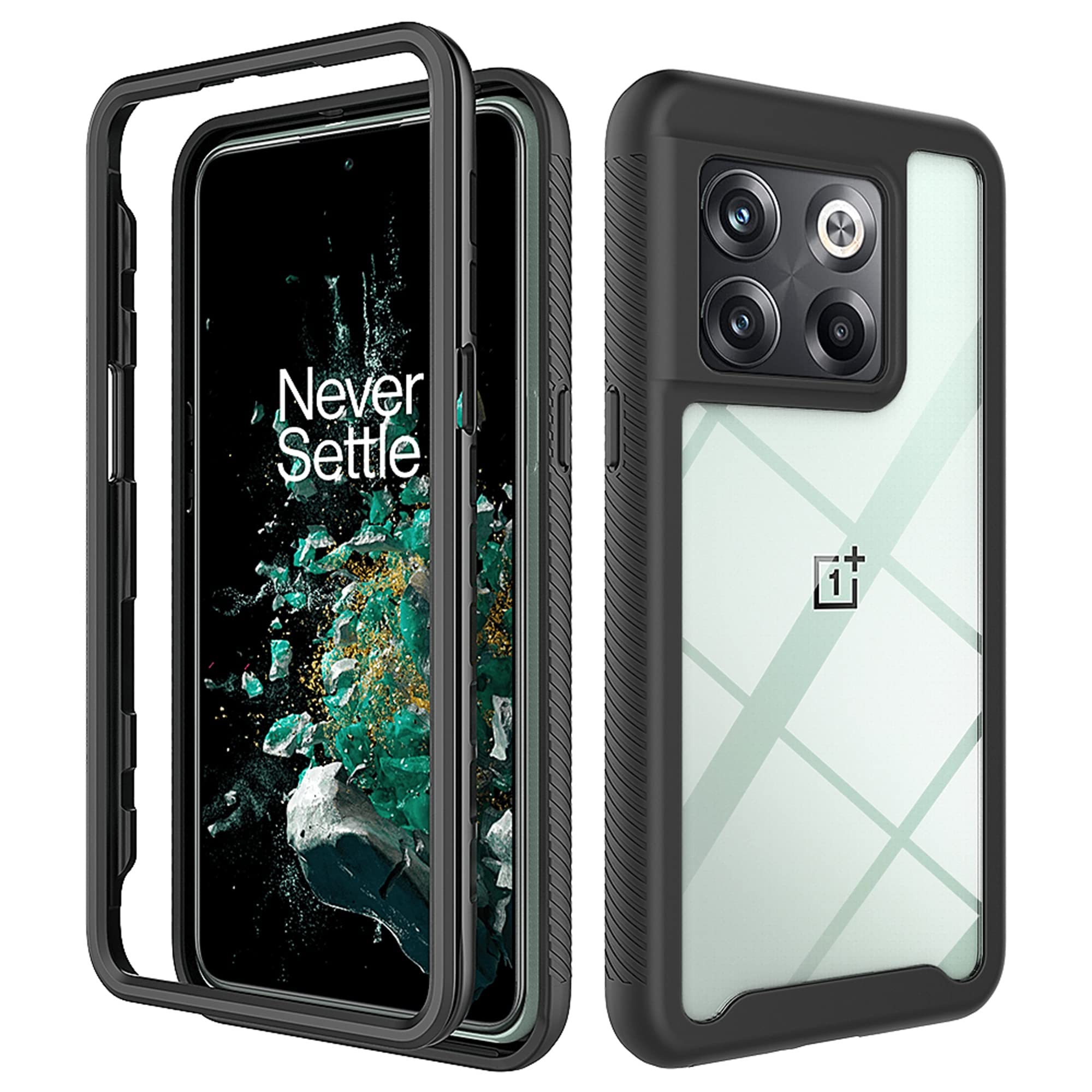 TEYYOS Cover OnePlus 10T 5G - Custodia Ibrida TPU/PC Antiurdo Con Anello Rotante 360° E Supporto Magnetico - Blu - 5