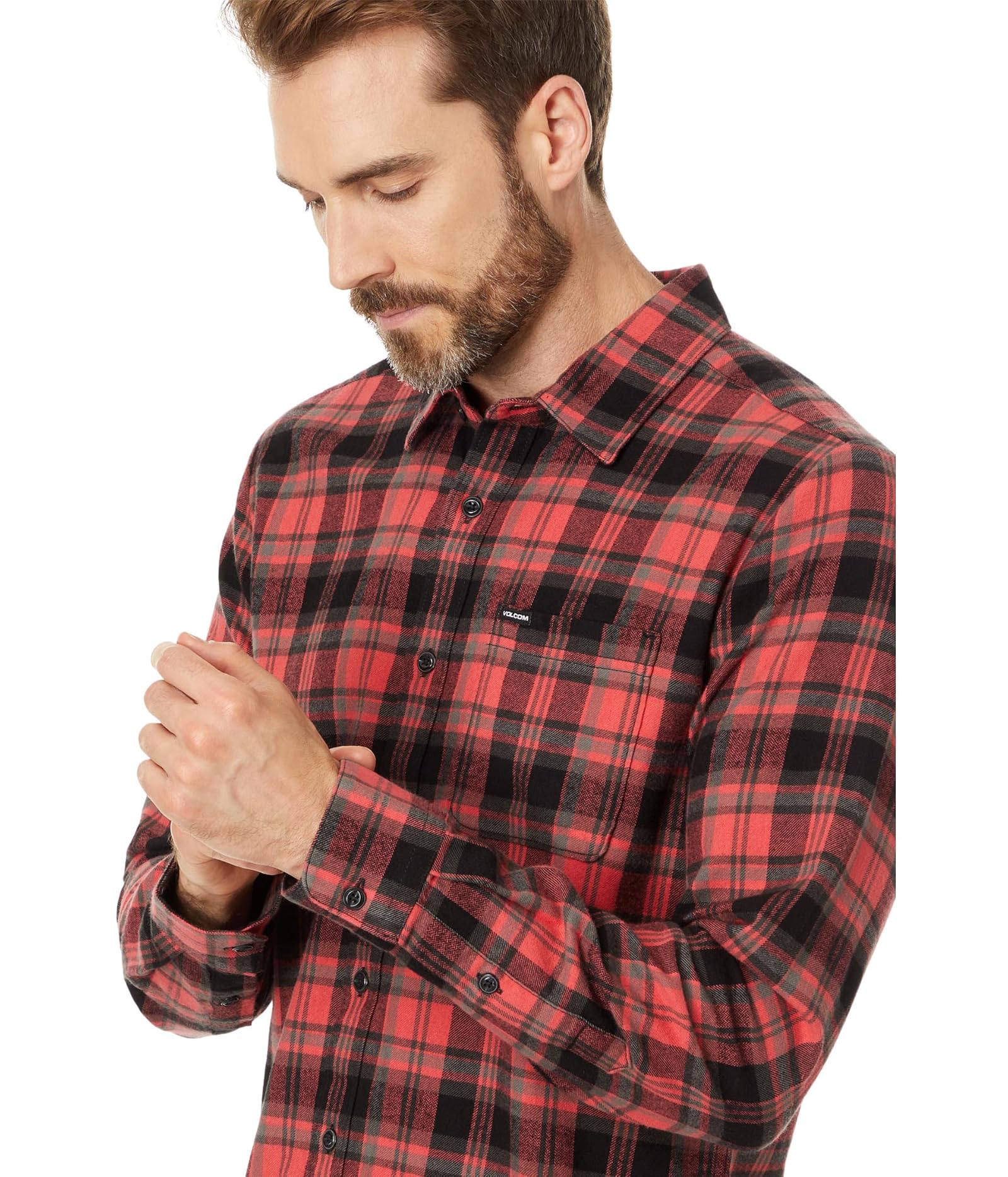 Man's Shirts & Tops Volcom Caden Plaid Long Sleeve - Picture 8 of 17