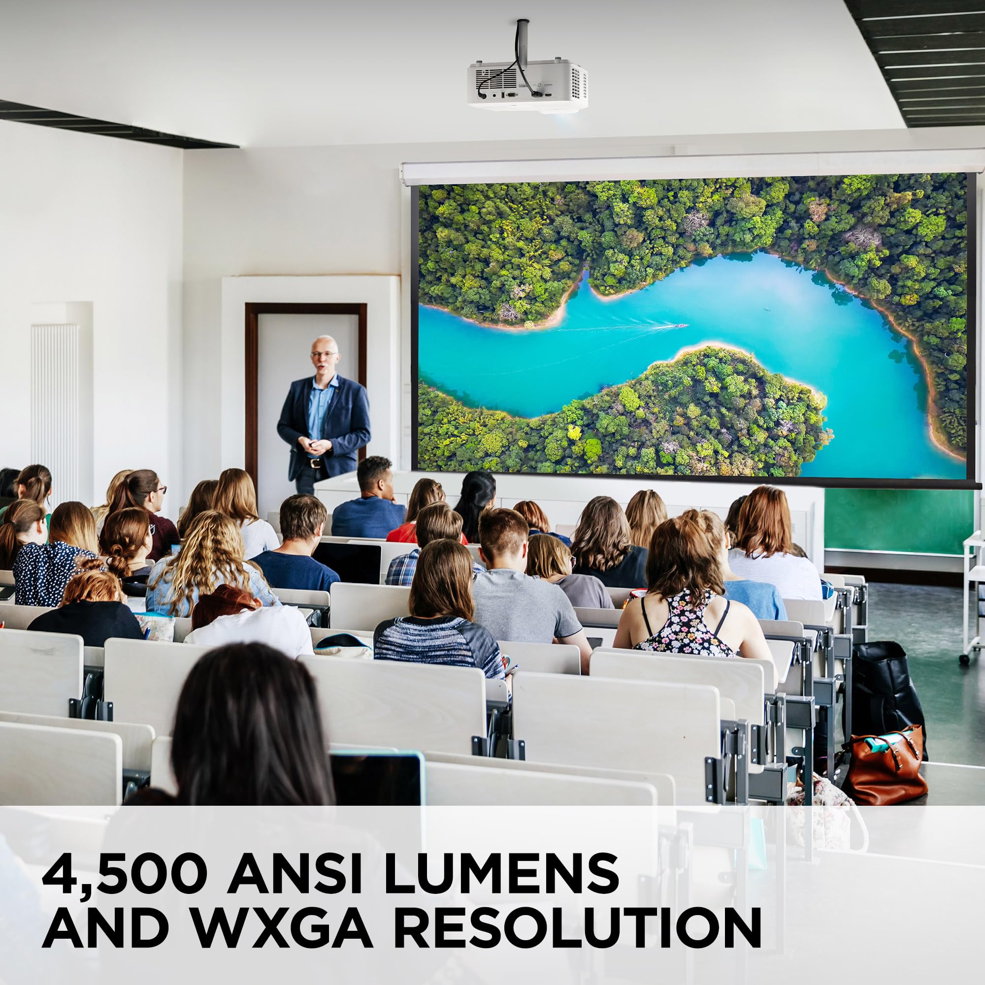 ViewSonic LS630W 4500 Lumens DLP WXGA Laser Projector with 1.3x Optical Zoom, H/V Keystone, 360 Degrees Projection and LAN Control