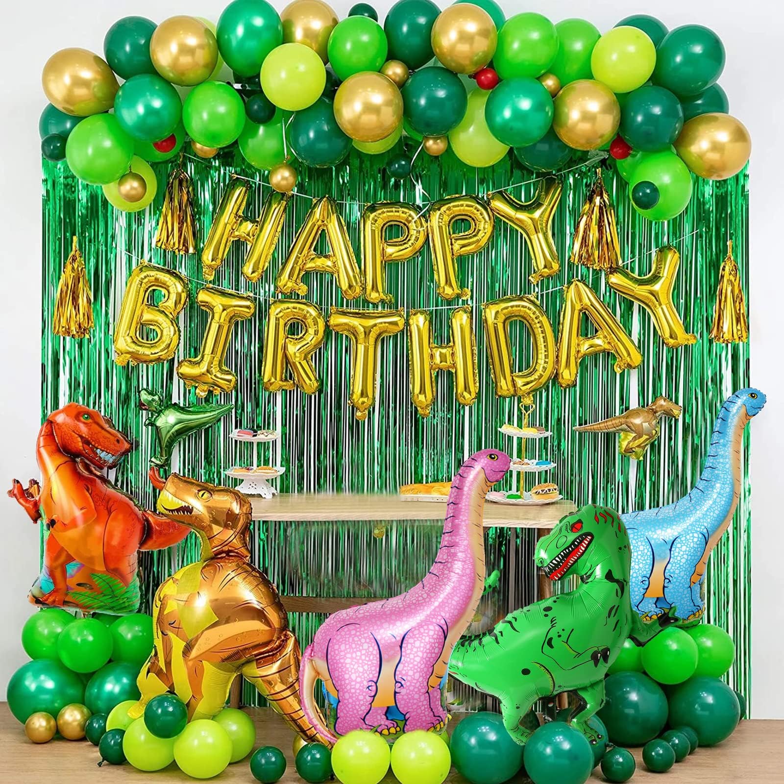 8 Stück Dinosaurier Folienballons Set – Riesige Dino-Ballons Für Kindergeburtstag, Helium Geeignet, Dschungel-Motto