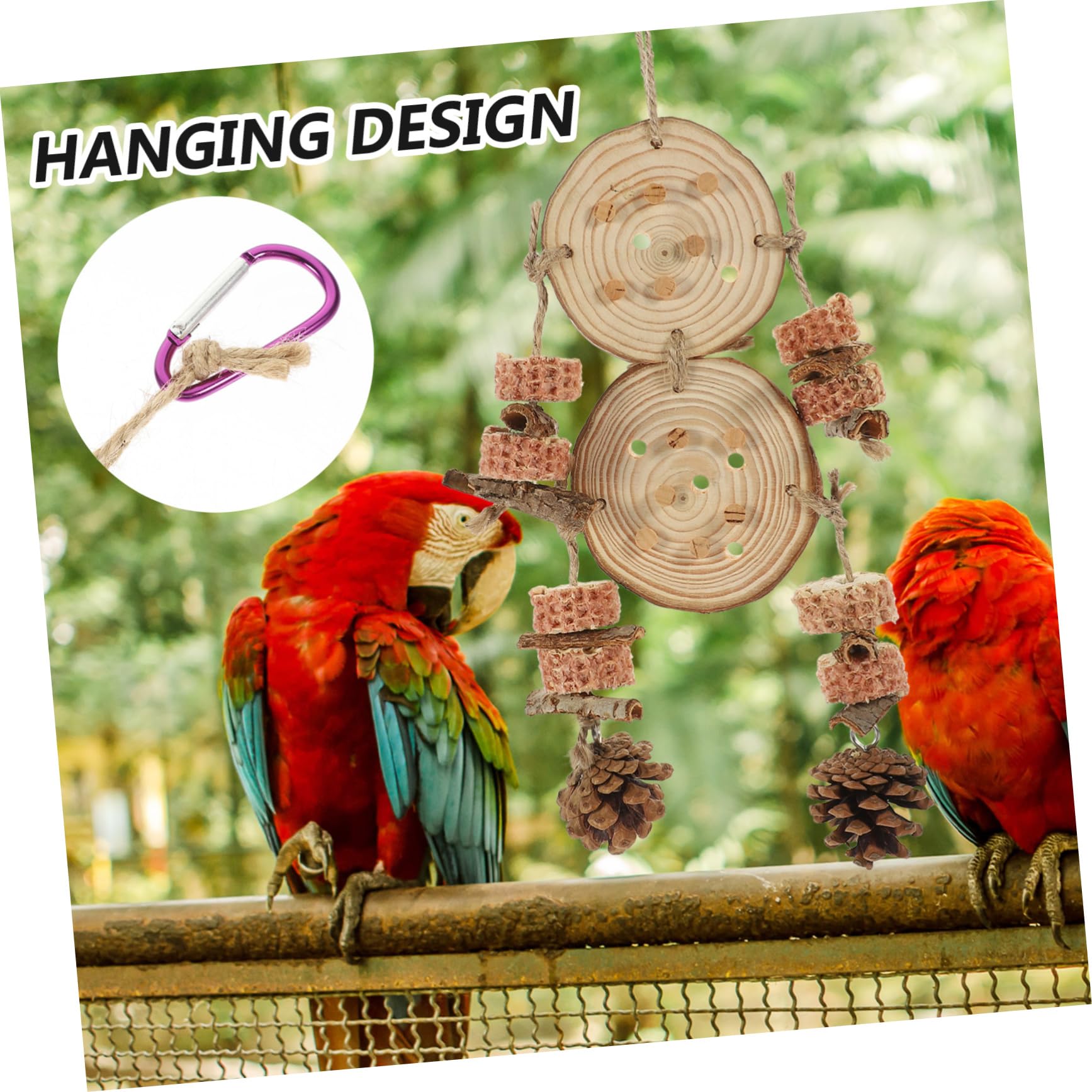 Sosoport 4stücke Parrot Biting Plaything Hängendes Vogelspielzeug Aus Naturholz Für Wellensittiche Und Papageien Sicher Und Unterhaltsam Für Käfige Mit Bunten Dekorationen Und