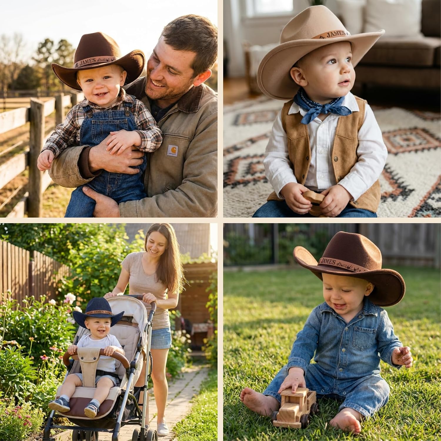 Personalized Western Cowboy Hat for Toddlers, Custom Cowgirl Hat with Adjustable Strap, Gifts for Boys Girls - Image 4