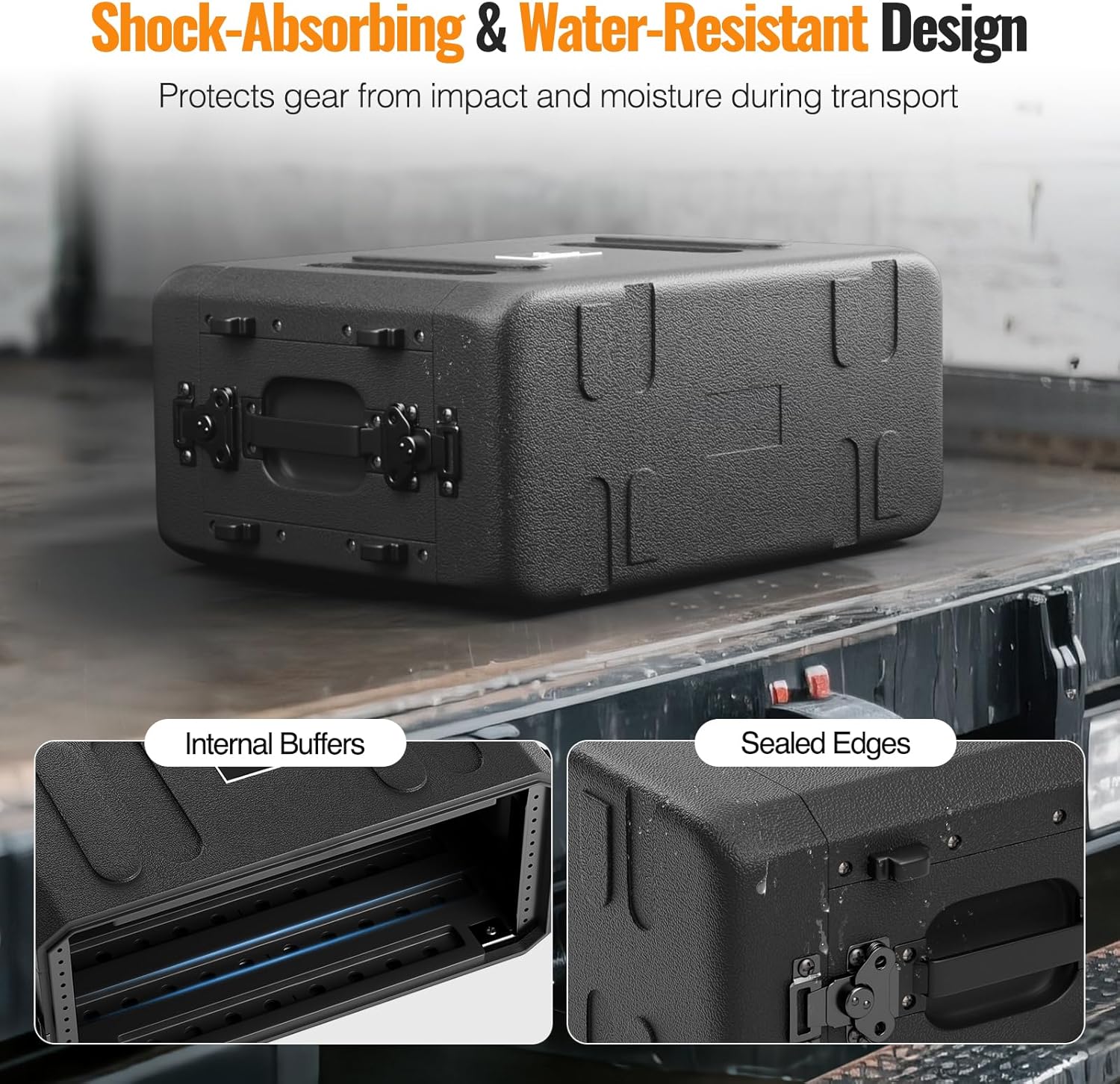 Phenyx Pro 4-Channel Wireless Mic Set PTU-5200-4B Bundled with 4U Shallow Rack Case PRCSE-4U